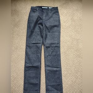 Jones New York Lexington Straight Leg Navy Blue Sparkly Jeans